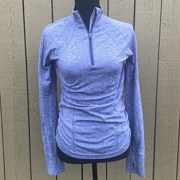 Athleta Tops - Athleta Quarter Zip Pullover Blue Ruched Women’s Medium Track Running Jacket